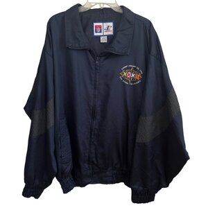 Vintage Logo Athletic NFL Team Super Bowl XXXII Navy Jacket XL Nylon Windbreaker